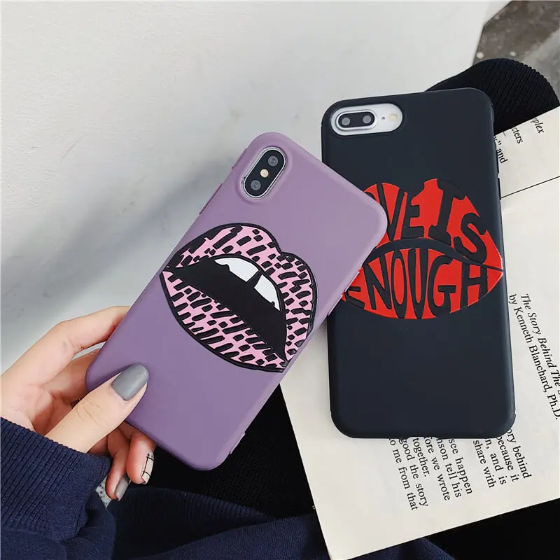 Сексуальный чехол из мягкого силикона для Apple iPhone 6S 6 8 7 Plus S 11Pro Max X XR XS Max - английский чехол с утолщенными губами.