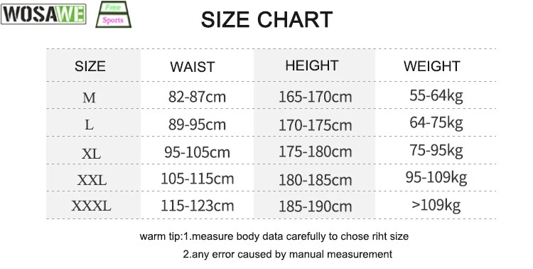 

WOSAWE Men's 3D 5D GEL Padded Cycling Underwear Underpants Mountain Bike Shorts Compression Tights Shorts Downhill vtt short