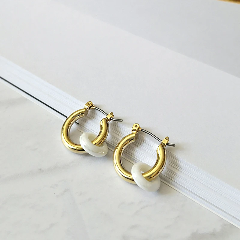 Peri'sBox 2019 новые ранние серьги с маленькими акриловыми кольцами 3 цвета двойные