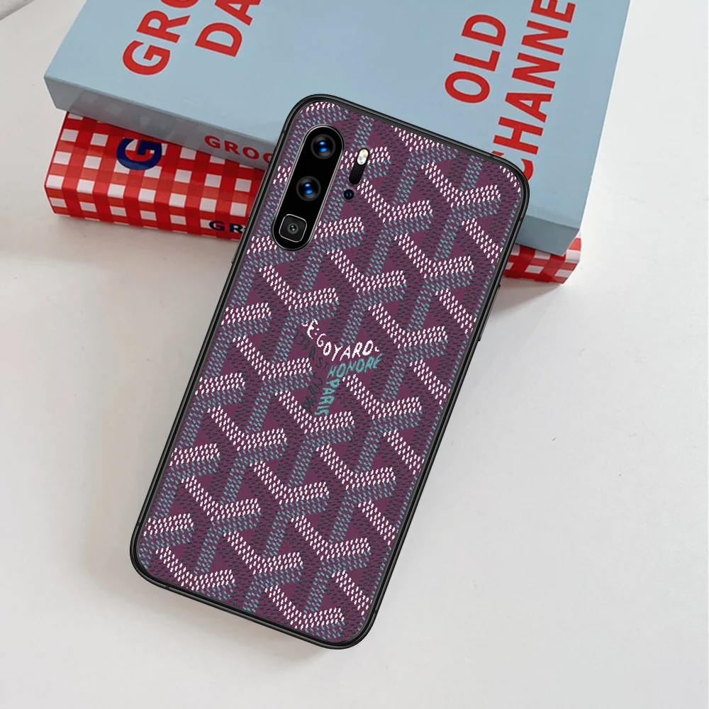 

Goyard Design Luxury Brand Phone Case For Huawei P Mate Smart 10 20 30 40 Lite Z 2019 Pro black Shell Fashion Back Soft Cover 3D