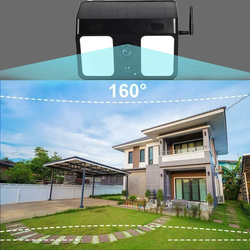 Wireless WiFi 1080P Solar Battery Powered IP Security Camera With Motion Sensor Floodlight Outdoor Night Vision Alarm | Электроника