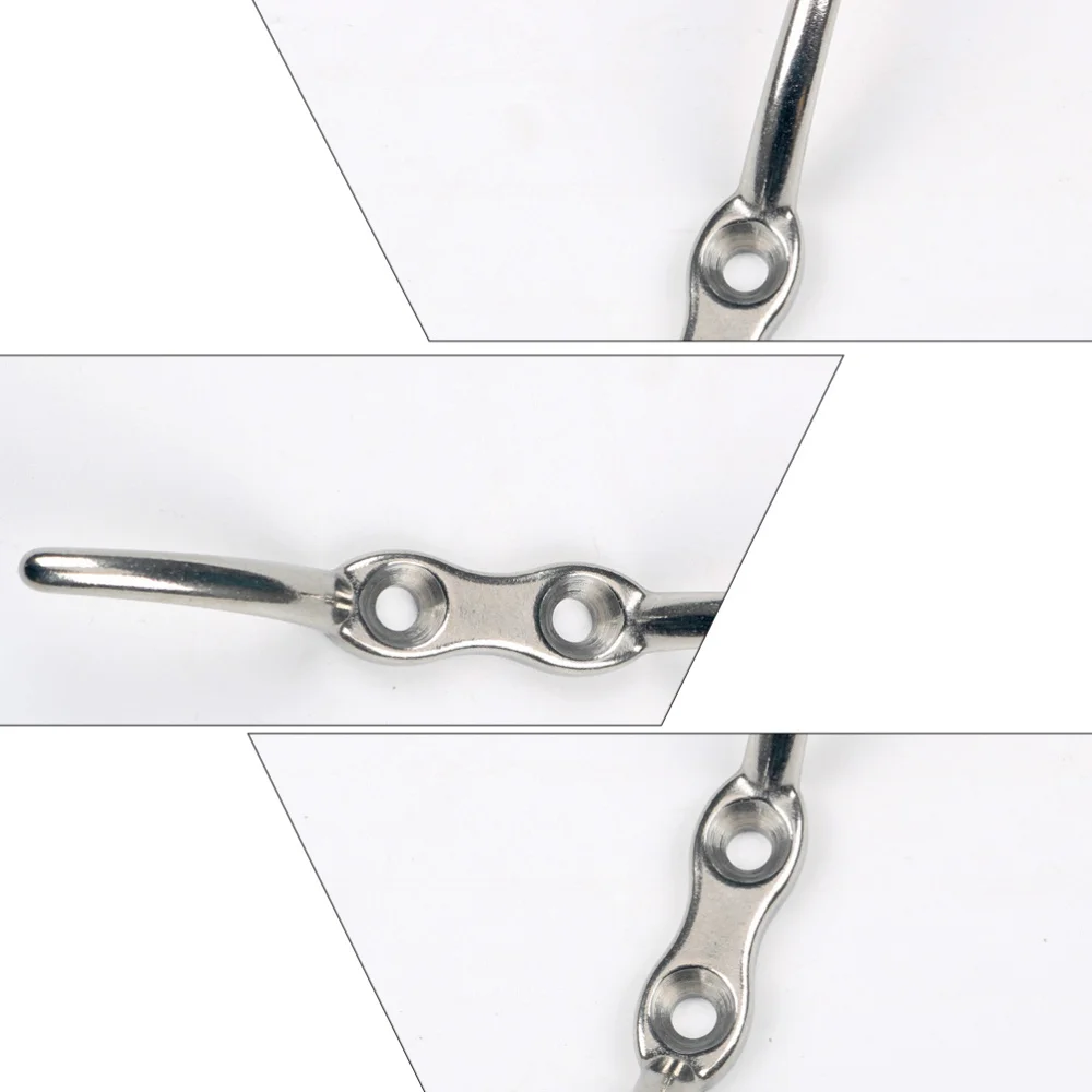 

2pcs Stainless Steel Flagpole Cleat Hook Fixed Hook Durable Flag Pole Hook