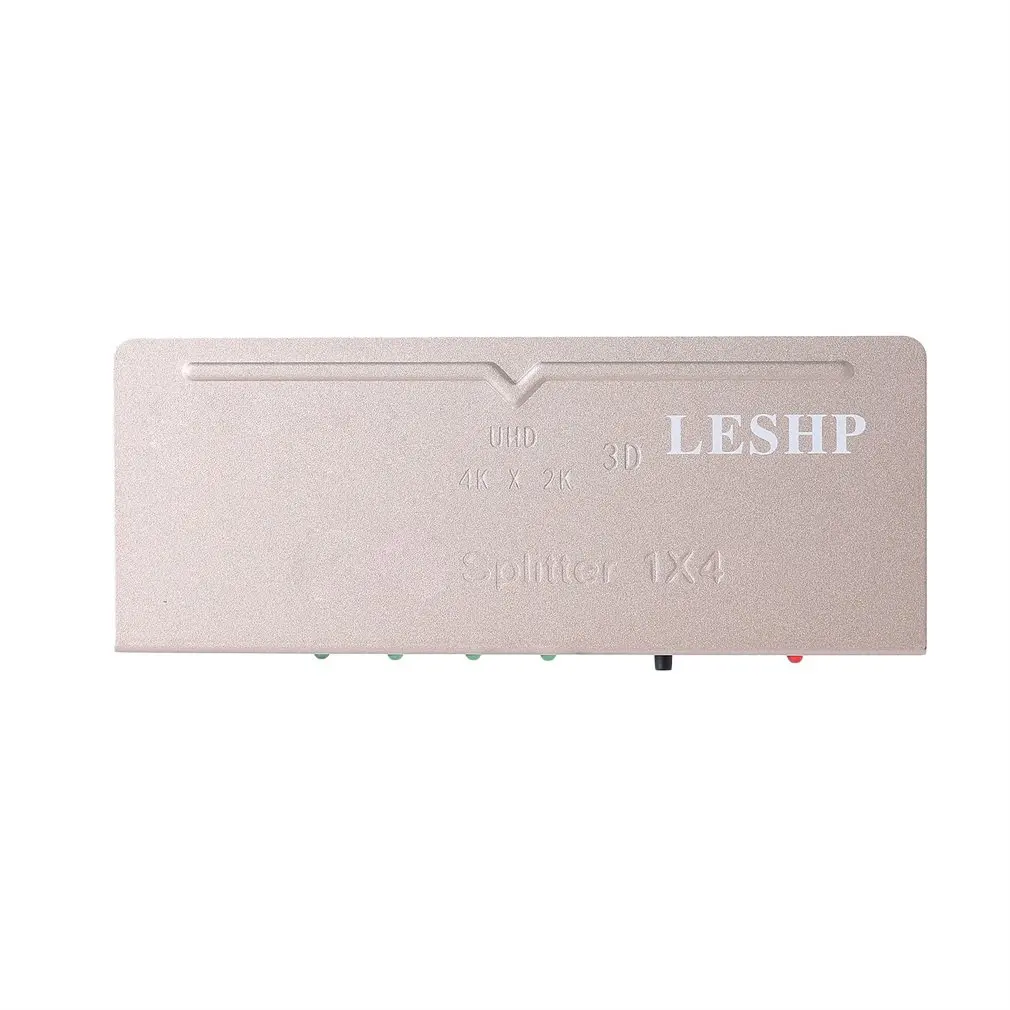 

Black LESHP HDMI-compatible 1.4V Splitter Distribuidor Divisor 1X4 Supports 3D & 4kX2k Resolutions With Power Adapter