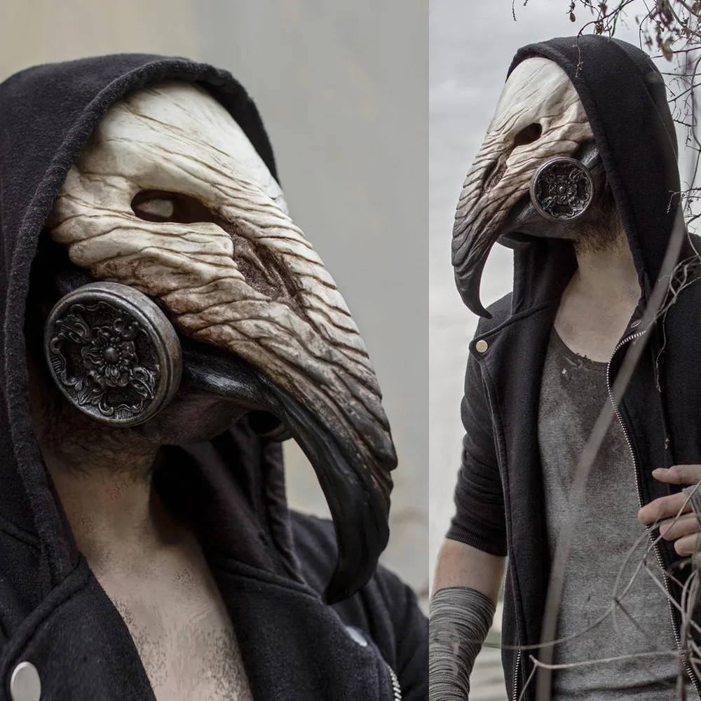 

Plague Doctor Cosplay Mask Steampunk Style Long Nose Bird Beak Latex Masks Halloween Party Anime Game Cos Costume Accessories