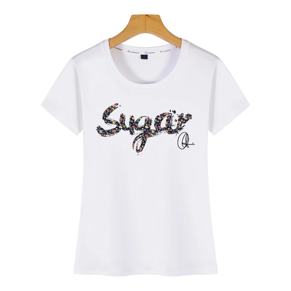 Футболка женская бордовая повседневный топ с принтом сахарного цвета 5