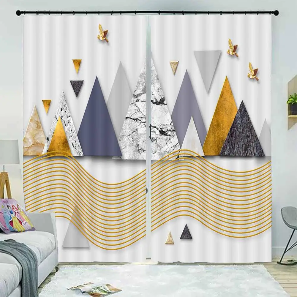 Абстрактные Геометрические Роскошные европейские занавески на заказ для