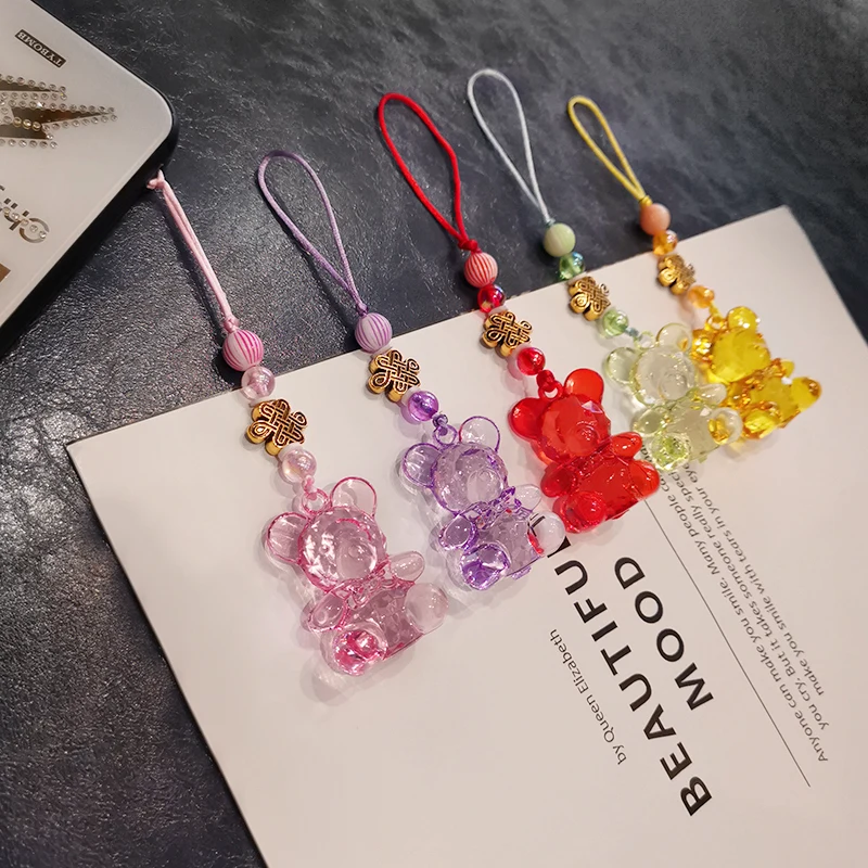 Подвеска в виде хрустального медведя шнурок для брелока идентификационная карта