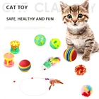 Набор игрушек для кошек, игрушка для кошек, сферическая игрушка, забавная кошка, палочка, колокольчик, мышь, набор из 2021 шт.