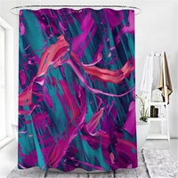 psychedelic shower curtain underwater world creature coral shell tropical plant bohemian art