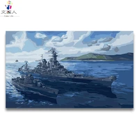 digital oil painting by numbers fighter warship tank sailboat picture coloring by numbers movie poster art picture by numbers