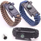 Браслет из нержавеющей стали с ножом для мужчин и женщин, многофункциональный Плетеный Паракорд, походные спасательные веревочные браслеты с компасом и свистком