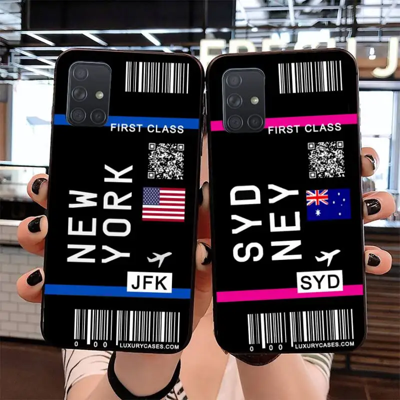 Милый чехол первого класса с билетом на самолете для телефона Samsung S20 plus Ultra S6 S7 edge