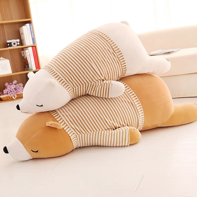 

Zqswkl 35/50/60/70 см медведь плюшевая игрушка для девочек спящие куклы длинные подушки обнимающие большие мягкие животные кавайные плюшевые игруш...