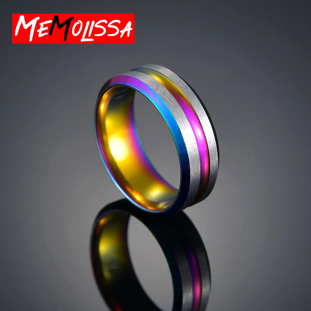 Мужское ювелирное изделие 8 мм радуга нержавеющая сталь свадьба Красочная