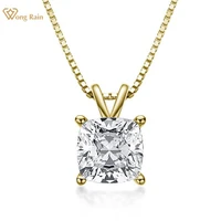 wong rain luxury 925 sterling silver created moissanite diamonds gemstone pendant necklace engagement fine jewelry wholesale