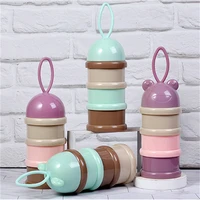 3 layers food container style portable baby formula milk storage essential cereal cartoon infant toddle powder container