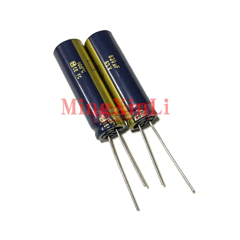 

5 шт., алюминиевый электролитический конденсатор Matsushita 63v820UF 12.5X20 FC