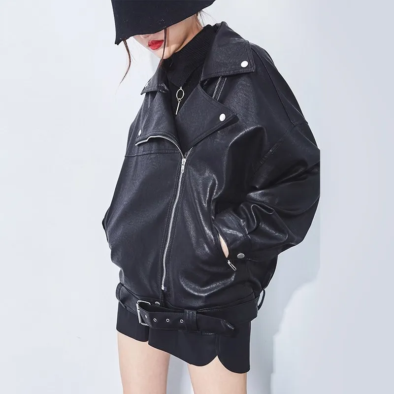 Куртка бомбер женская демисезонная из ПУ кожи на молнии|Кожаные куртки| |