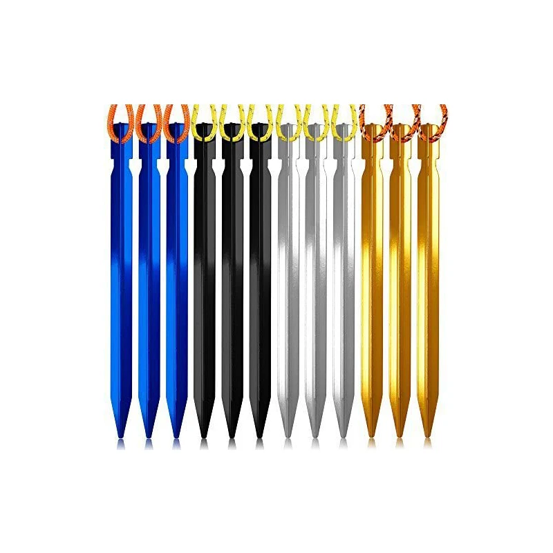 

4Pcs/Set Tent Stakes Pegs 7075Aluminium Tent Nail Lightweight with Reflective Rope for Outdoor Camping Hiking