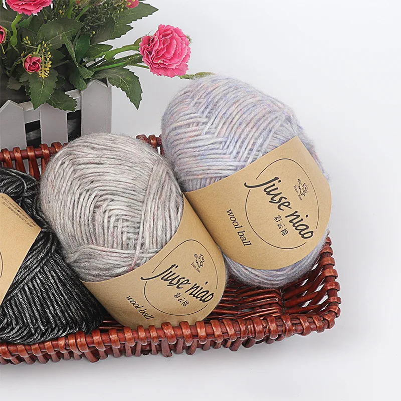 

50grams/Ball Soft Cotton Yarn for Knitting Plush Rainbow Colors Crochet Threads DIY Sweater Scarf Blankets Crafts Freeshipping