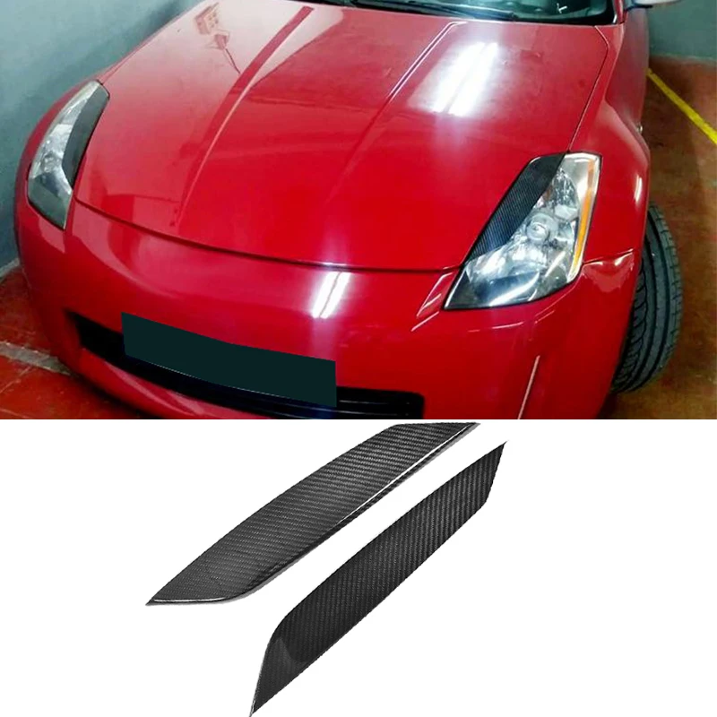 Сухой чистый углеродное волокно передний брови головы светильник веки для Nissan 350Z