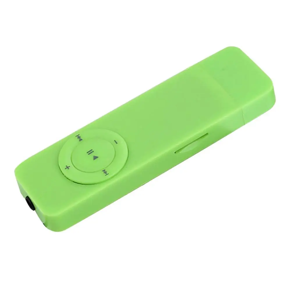 Зеленый Тонкий легкий портативный USB Спорт U диск мини Mp3 музыкальный плеер Поддержка 32 Гб TF карта Лучший подарок - Цвет: Зеленый