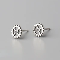 fashion simple metal gear stud earrings for mens and womens punk tools earrings motorcycle party jewelry accessories