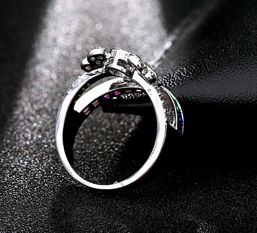 MASHAWU Fashion Rainbow Series Luxury Charm Cz Wedding Ring Rhinestones Size Women Party Jewelry Free Shipping | Украшения и