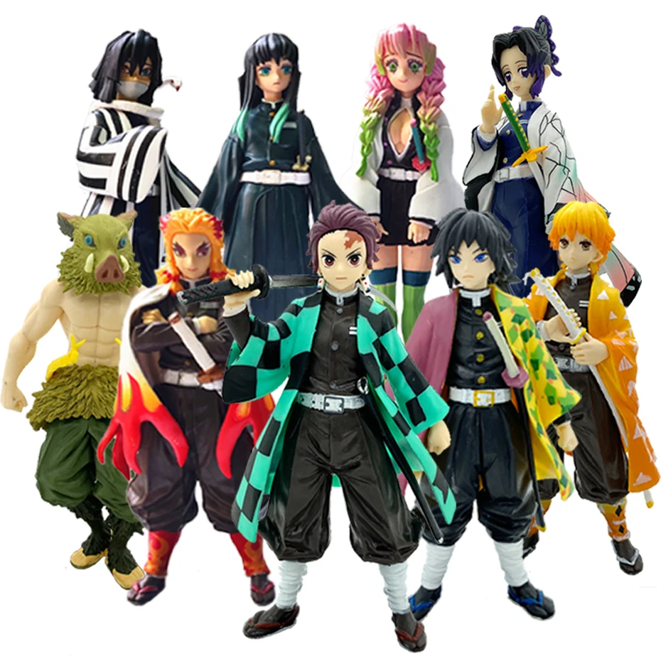 

Anime Demon Slayer Figure Kamado Tanjirou Nezuko Action Figures PVC Model Toys Zenitsu Figurine Inosuke Kimetsu No Yaiba Figura