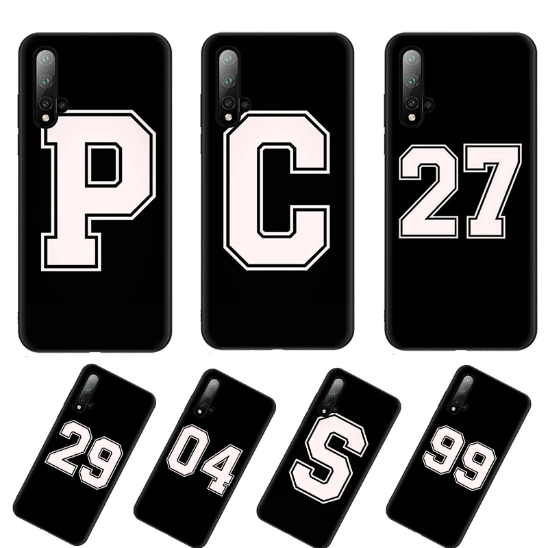 Черный буквенно цифровой мобильный телефон чехол черный мягкий из ТПУ для Huawei P8 P9