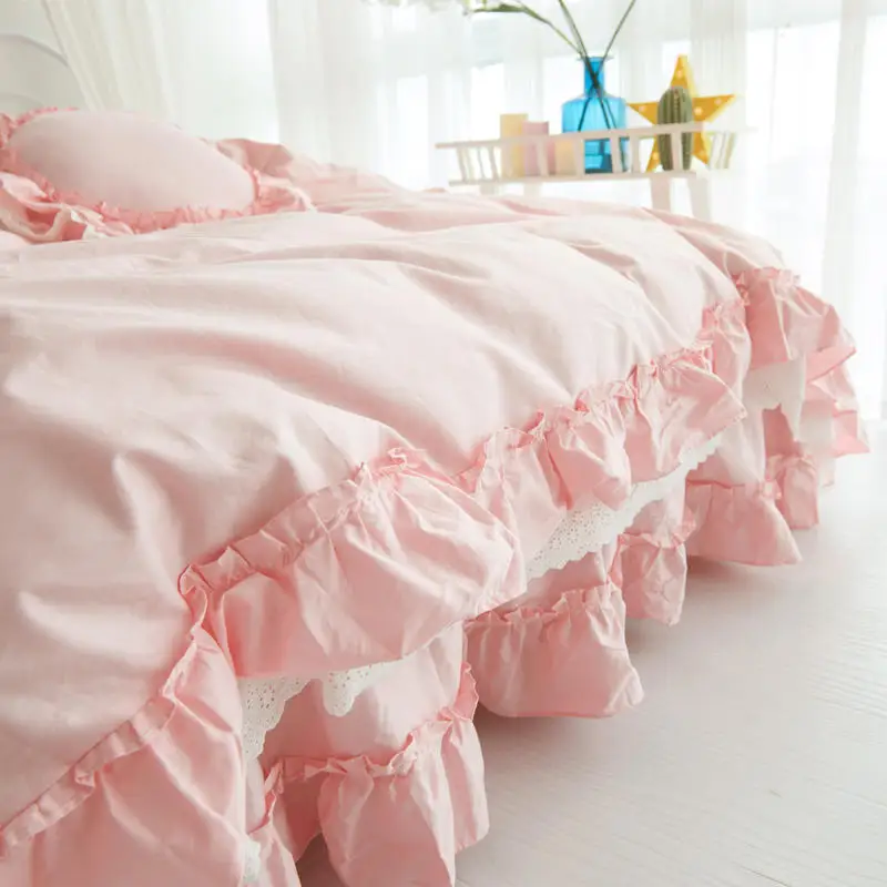 100% хлопковая куртка в Корейском стиле класса люкс принцесса постельное бельё