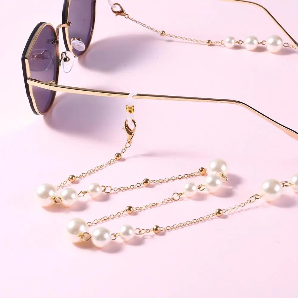 

OL Style Personality Big Imitation Pearl Beads Lanyard Reading Glasses Chains Women Accessories Men Sunglasses Hold Straps Cords