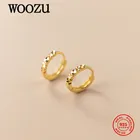 WOOZU натуральная 925 стерлингового серебра минимализм круглые серьги-кольца для женщин свадебные туфли в Корейском стиле; Простые Модные уха пряжки, ювелирное изделие, подарок