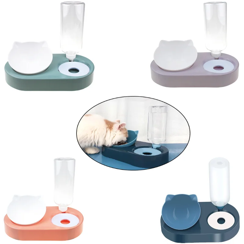 

Pet Bowl For Cat Automatic Cats Bowl Water Dispenser Pet Bowls Drinker With Drinking Stand Kitty Feeder Waterer Cat Accessories