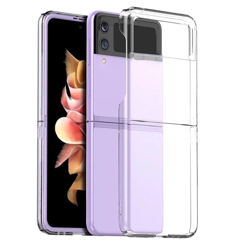 

For Samsung Z Flip 3 5G Clear Ultra-thin Transparent Hard PC Cover Full Body Protection Basic Cases For Z Flip Funda