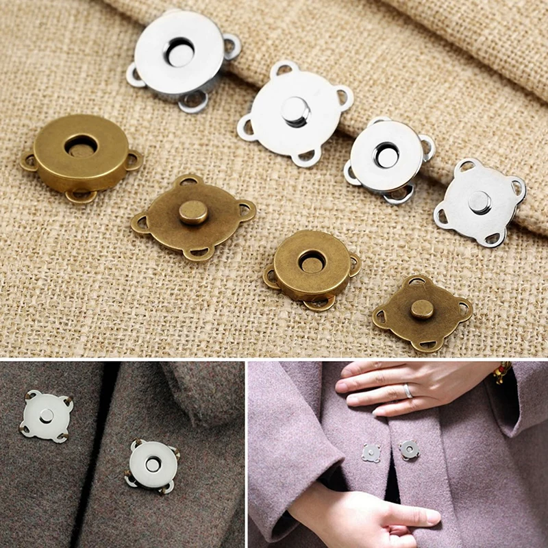 

Магнитные Кнопки 14-18 мм для сумок, магнитные автоматические застежки, металлические вставные кнопки для кошельков, 10 комплектов