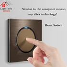 1 2 3 4 Gang 1 Way двусторонний Бытовой настенный выключатель, алюминиевый матовый коричневый панельный переключатель со светодиодным индикатором 86*86 мм