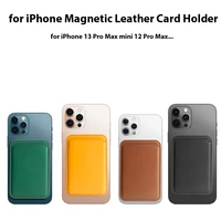 for iphone magsafe magnetic card slots holder macsafe case for iphone 13 pro max mini 12 pro cover magnet leather wallet stand