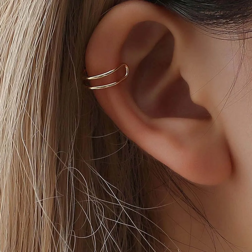 New Fashion Simple Double C Cartilage Non-piercing Cuff Nose Clip On Ear Earrings Gifts For Women Men Handsome cool 2019 | Украшения и