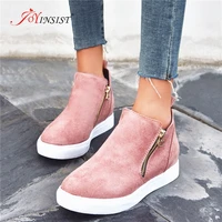 2021 new women sneakers new fashion flock women casual shoes breathable autumn winter lace up flats platform women shoes