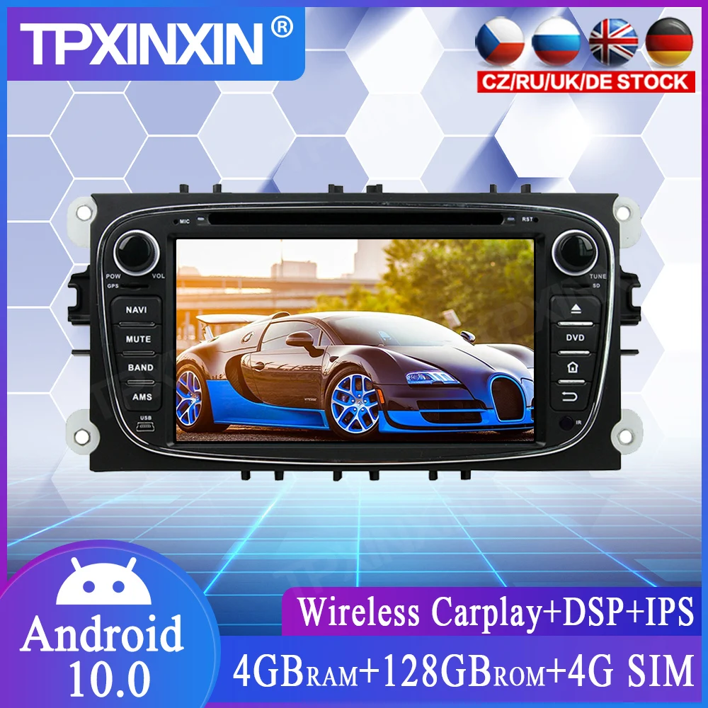 Android 10 для Ford Mondeo Tourneo транзитный Автомобильный мультимедийный плеер GPS Navi