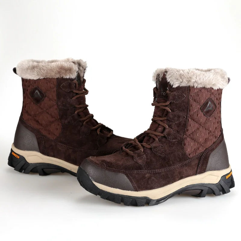 HUMTTO Hiking Shoes Outdoor Sneakers for Women Leather Mountain Trekking Snow Boots Sport Climbing Walking Safety Woman Boots