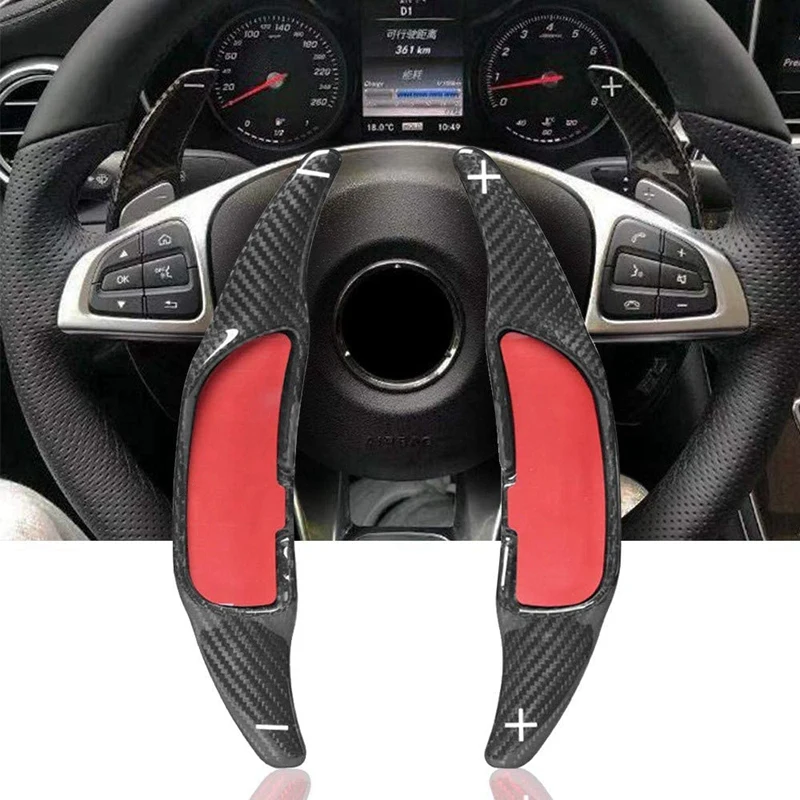 

Car Carbon Fiber Steering Wheel Shifter Gear Paddle Extension Fit for Benz AMG A45 C63 2015-2018 Accessories