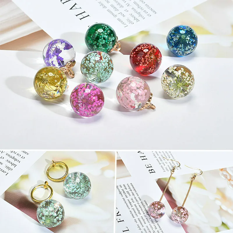 

Immortal flower resin glass ball pendant diy hand-made earring earrings material bag accessories.