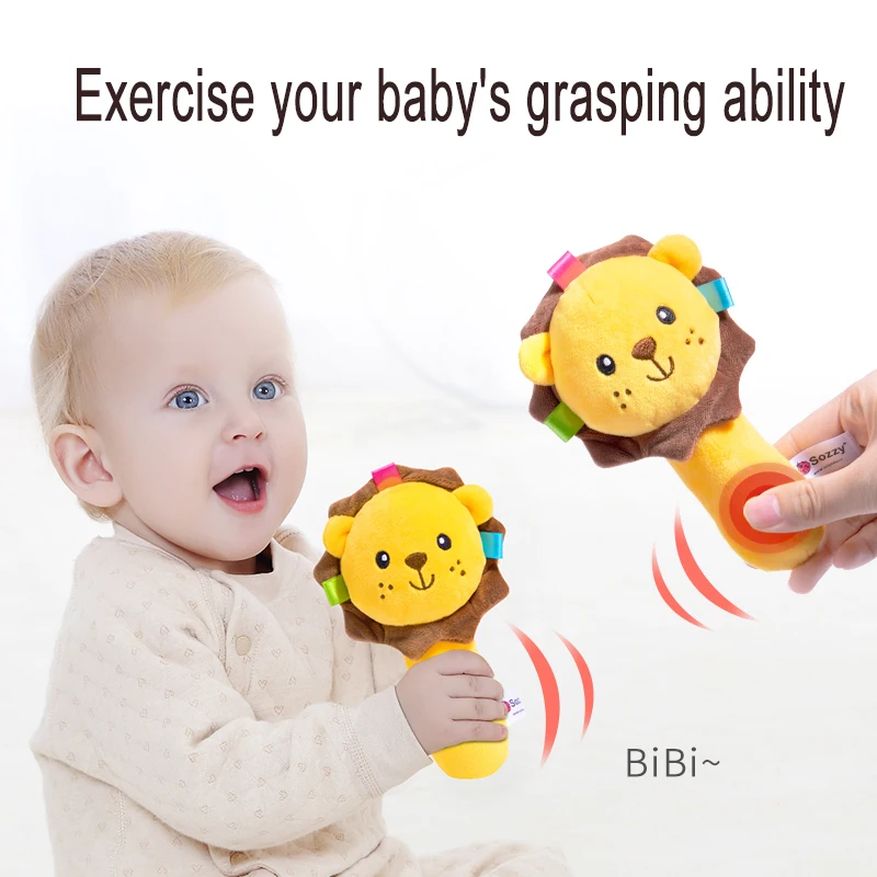 

Newborn Baby Toys 0-12 Months Cartoon Animal Baby Plush Rattle Mobile Bell Toy Infant Toddler Early Educational Toys speelgoed