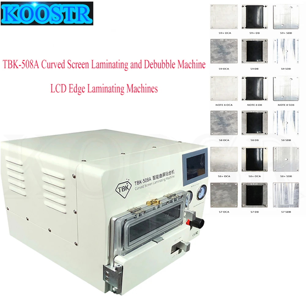 

New TBK-508A Curved Screen Laminating and Debubble Machine LCD Edge Laminating Machines For samcung iPhone iPad with moulds