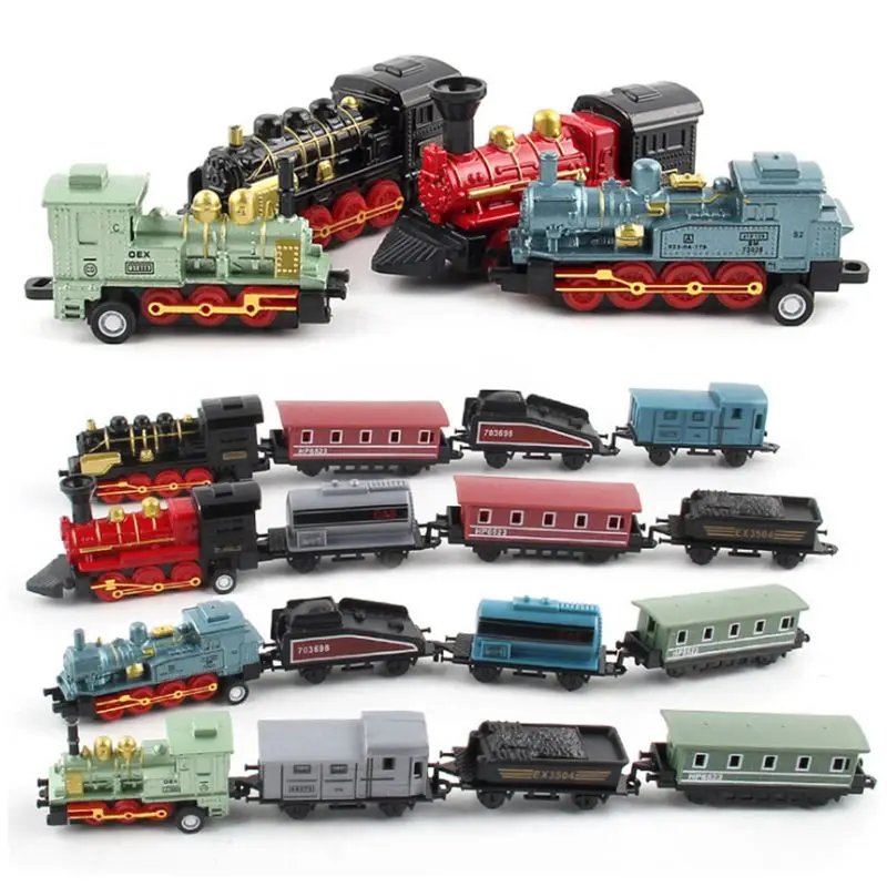

Simulation Retro Steam Train Toy Pull Back Model Diecasts Toy Vehicles Kids Toy