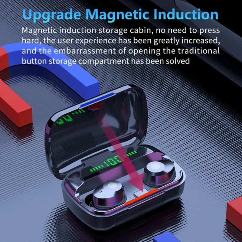 

TWS 5.1 M5 Wireless Headphones Bluetooth Wireless Earphones Waterproof Headsets With Microphone 1200mAh Charging Box In Car