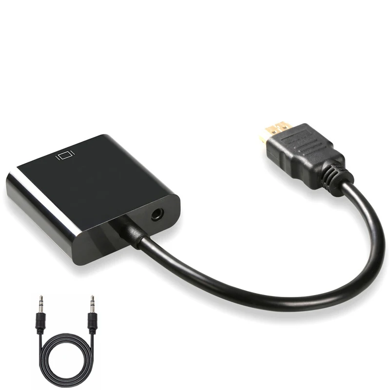 audio but no power Адаптер hdmi-vga кабель конвертер HDMI VGA кабель Поддержка 1080P с аудио кабелем для HD tv xbox PS3 PS4 ноутбука ТВ коробка - Цвет: audio but no power