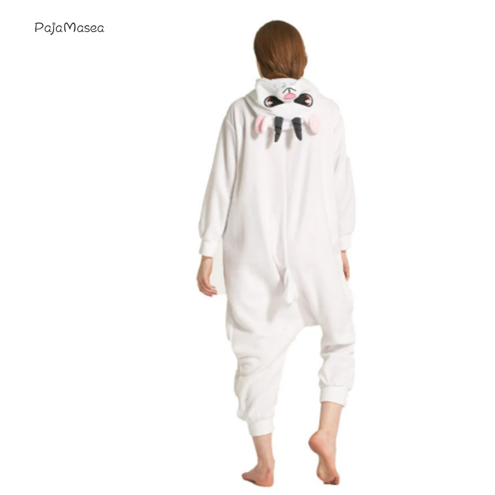 PAJAMASEA белая Коза комбинезон Животные Мужские взрослые мультфильм флис зимняя
